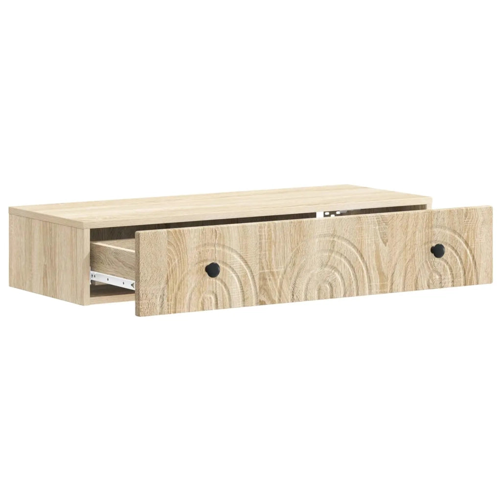 Tavolino da Parete Laterale Rovere Sonoma 87,5 x 34,5 x 17 cm