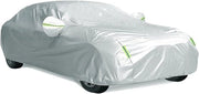 Hoes auto esterna impermeabile con imbottitura di cotone - Protezione UV argento - Hoes per parabrezza invernale auto per sedan; Misura M: Max 470cm/185 pollici