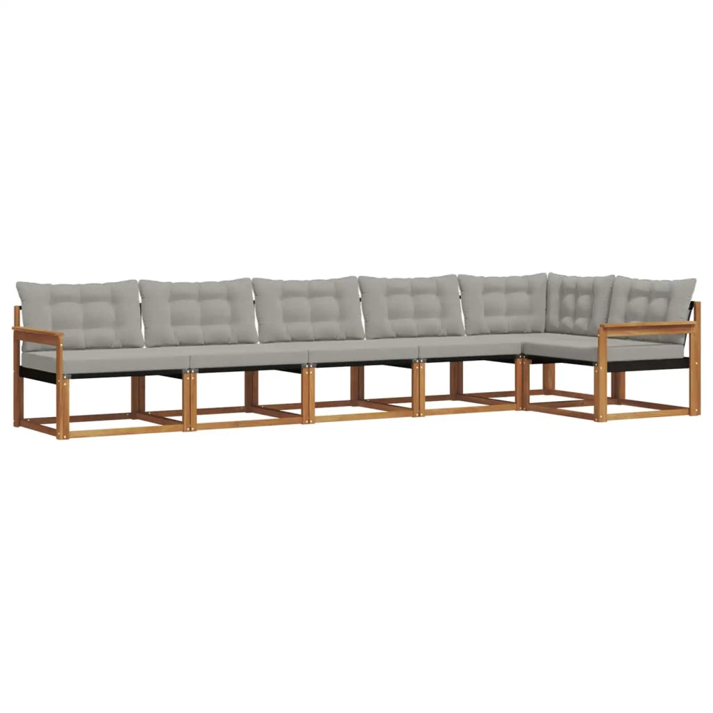Set di divani da esterno 6 pcs Grigio Naturale e Chiaro 3369498