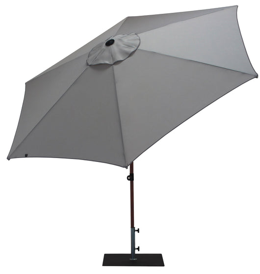 Ombrellone da Giardino Ø3 m Palo Ø38 mm in Alluminio Effetto Legno Tessuto Olefin Trend Wood Grigio