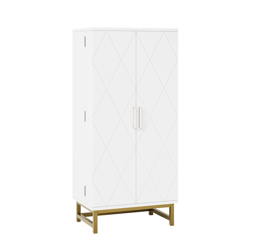 Mobile contenitore con ripiani regolabili e vani porta; 60 x 40 x 130 cm; bianco