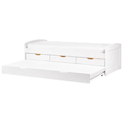 Letto estraibile per bambini in legno di pino bianco UE a misura singola Telaio Extra Silde Out con cassetti di stoccaggio