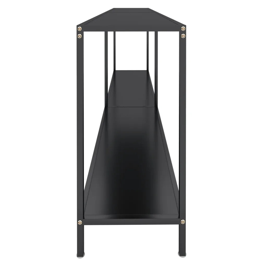 Tavolo Consolle Nero 200x35x75,5 cm in Vetro Temperato 331707