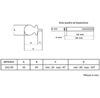 Maniglia su rosetta tonda SAGUATTI  241/50AQ in alluminio argento lucido