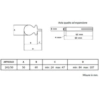 Maniglia su rosetta tonda SAGUATTI  241/50EQ in alluminio argento satinato