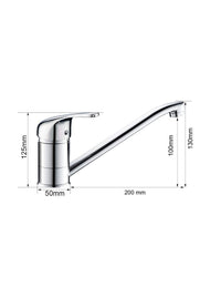 Miscelatore Cucina In Ottone Cromato Pesante Completo