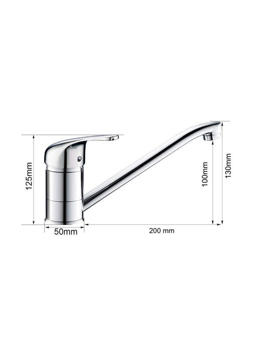 Miscelatore Cucina In Ottone Cromato Pesante Completo