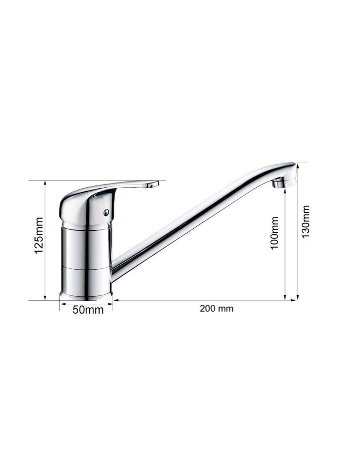 Miscelatore Cucina In Ottone Cromato Pesante Completo