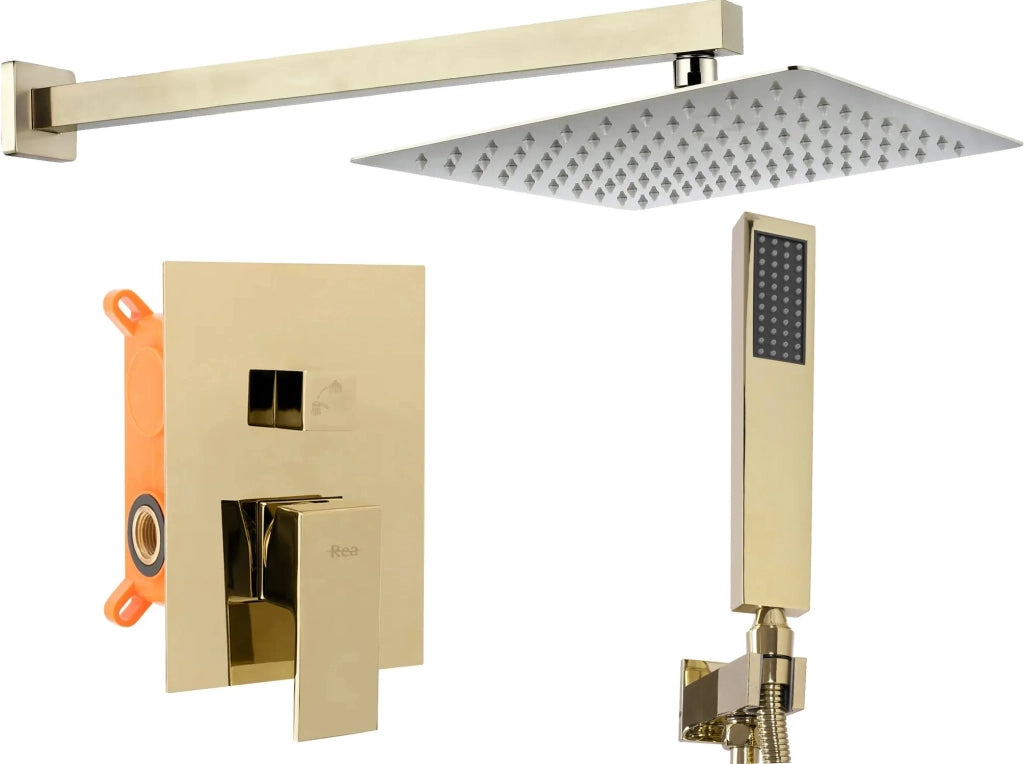 Set Doccia Da Incasso Fenix Gold + Box