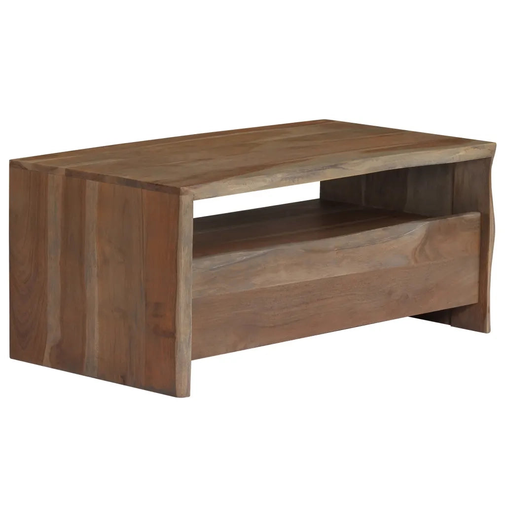 Tavolino da CaffÃ¨ in Legno Massello di Acacia 90x50x40cm Grigio cod mxl 16149