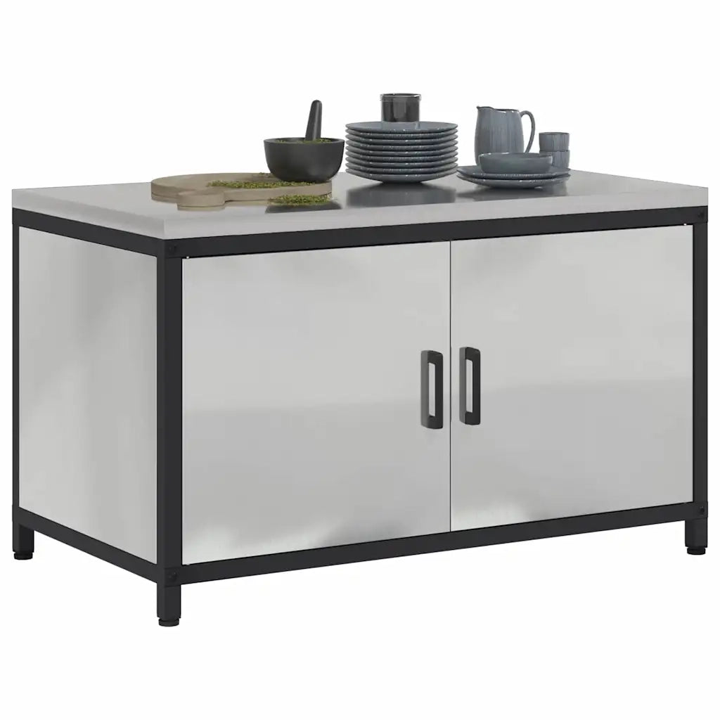 Stoccaggio in cucina con porta Argento 60 x 50 x 92 cm Acciaio