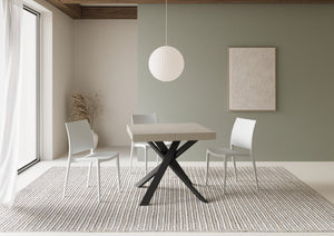 Tavolo allungabile 90x90/194 cm Clerko Premium cashmere gambe antracite