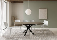 Tavolo allungabile 90x90/194 cm Clerko tortora gambe antracite