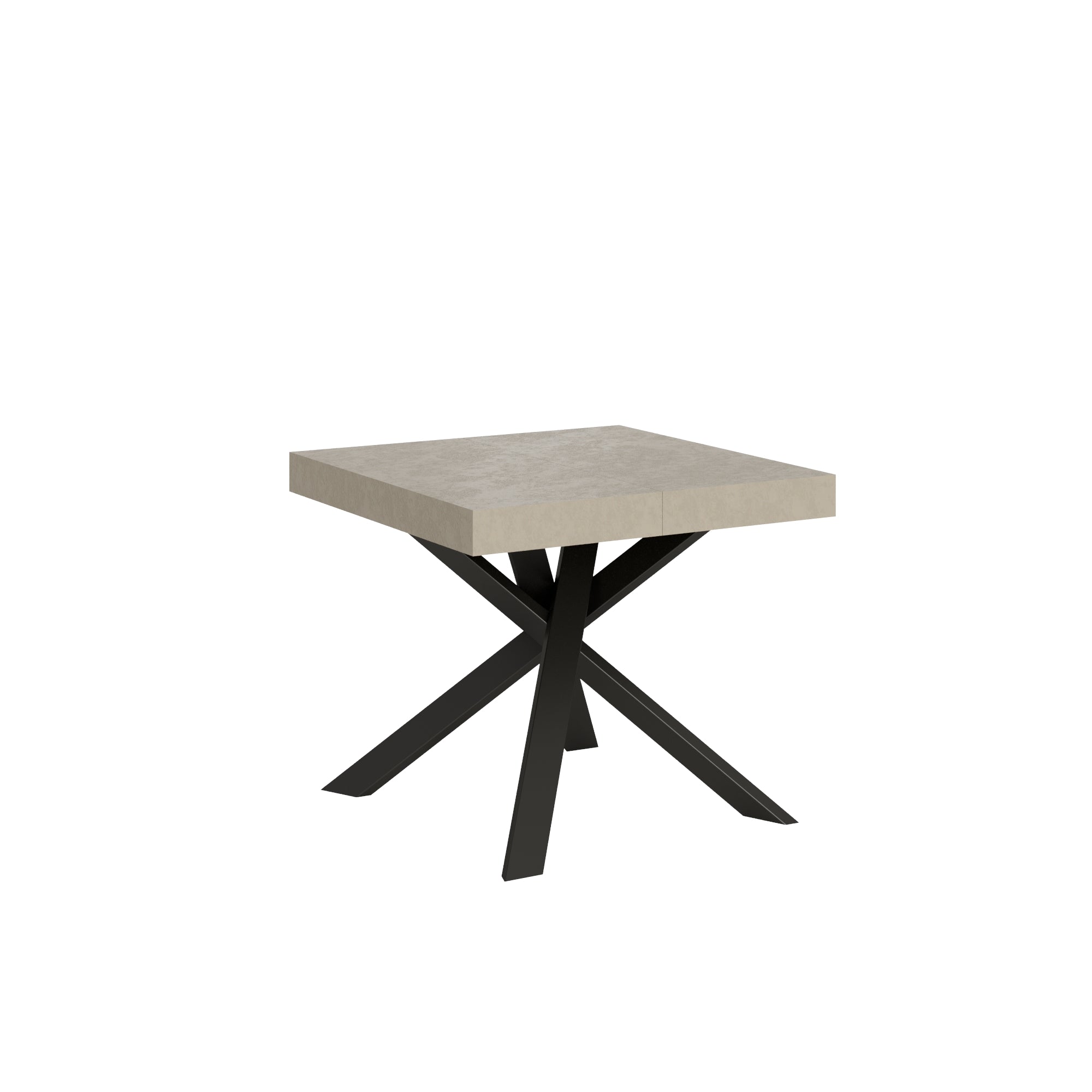 Tavolo allungabile 90x90/194 cm Clerko cashmere gambe antracite