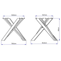 Tavolo allungabile 90x90/194 cm Clerko Premium Cemento gambe Bianche
