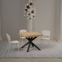 Tavolo allungabile 90x90/194 cm Clerko Premium Quercia Natura gambe Antracite