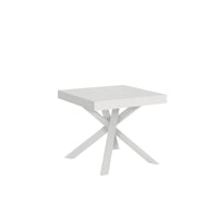 Tavolo allungabile 90x90/194 cm Clerko Bianco Frassino gambe Bianche