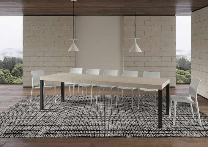 Tavolo allungabile 90x200/460 cm EveryX Premium cashmere gambe antracite