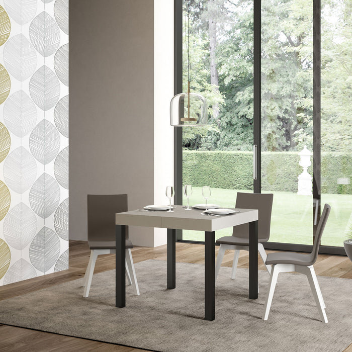 Tavolo allungabile 90x90/246 cm EveryX Premium cashmere gambe antracite