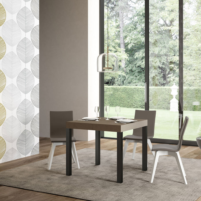 Tavolo allungabile 90x90/246 cm EveryX Premium tortora gambe antracite