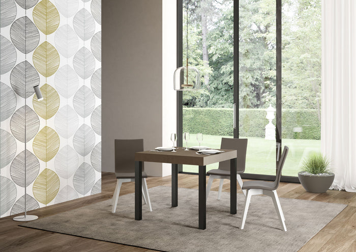 Tavolo allungabile 90x90/246 cm EveryX Premium tortora gambe antracite