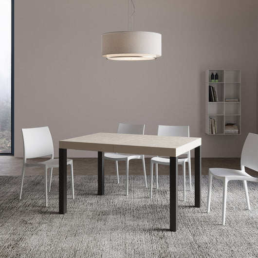 Tavolo allungabile 90x140/400 cm EveryX Premium cashmere gambe antracite