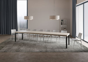 Tavolo allungabile 90x140/400 cm EveryX Premium cashmere gambe antracite