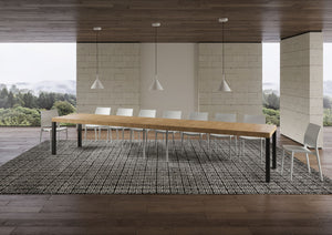 Tavolo allungabile 90x160/420 cm EveryX Premium quercia natura telaio Antracite