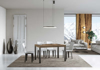 Tavolo allungabile 90x140/244 cm EveryX Premium Quercia Natura telaio Antracite