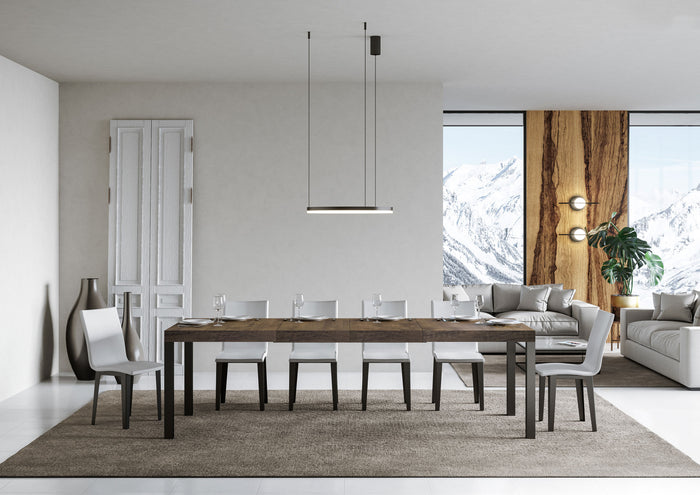 Tavolo allungabile 90x140/400 cm EveryX Premium noce telaio Antracite