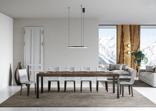 Tavolo allungabile 90x140/400 cm EveryX Premium noce telaio Antracite