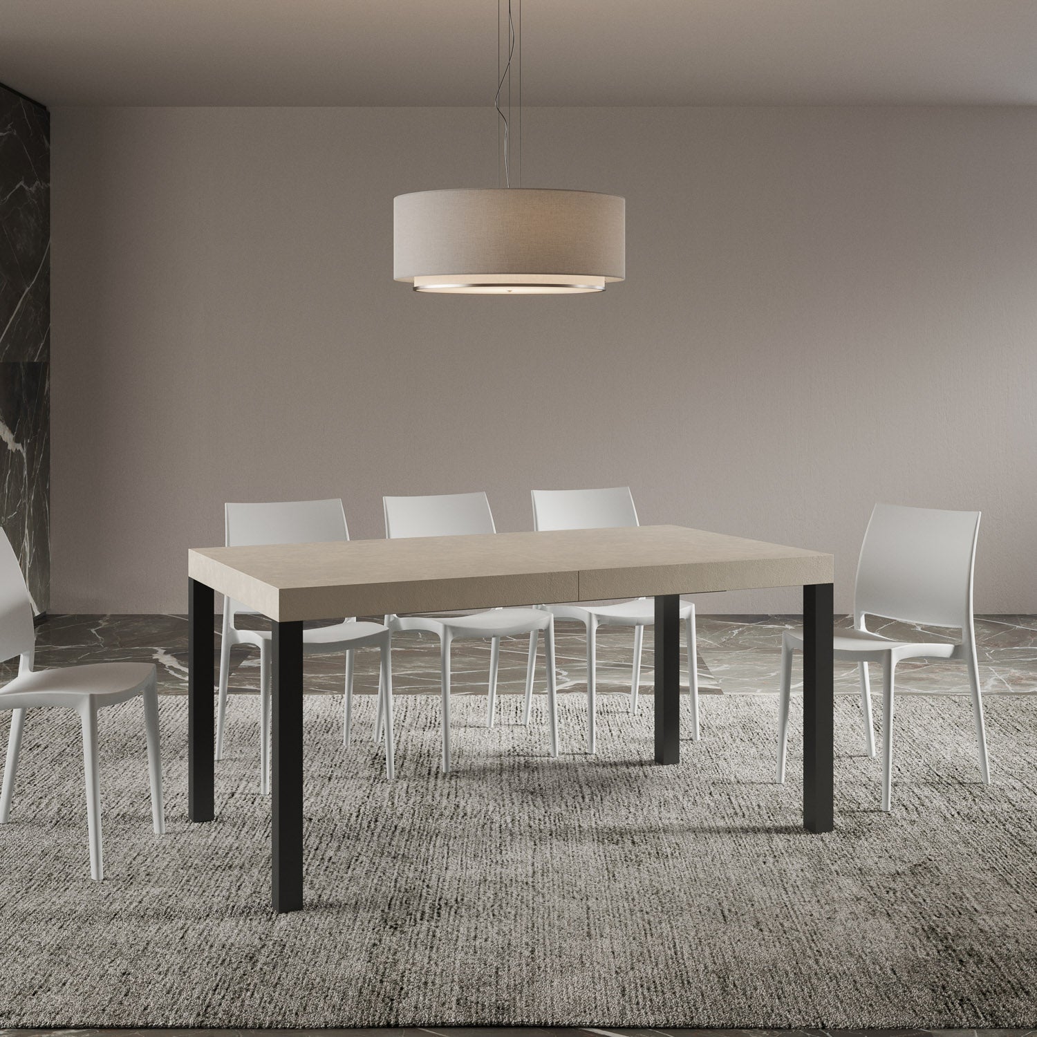 Tavolo allungabile 80x160/244 cm Every cashmere telaio Antracite