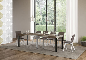 Tavolo allungabile 90x90/246 cm Every tortora gambe antracite