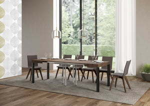 Tavolo allungabile 90x90/246 cm Every Noce telaio Antracite