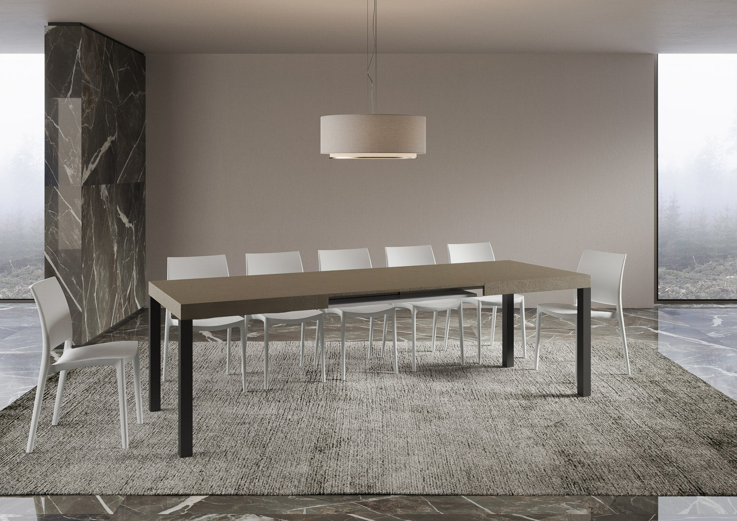 Tavolo allungabile 90x160/264 cm Every tortora gambe antracite