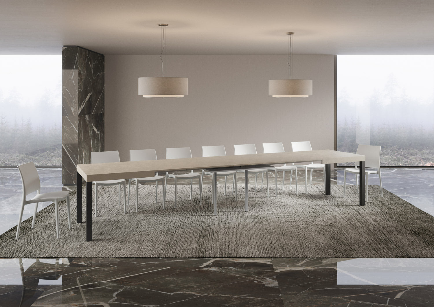 Tavolo allungabile 90x160/420 cm Every cashmere gambe antracite