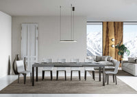 Tavolo allungabile 90x140/244 cm Every Cemento telaio Antracite