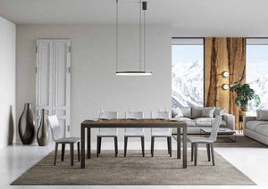 Tavolo allungabile 90x160/264 cm Every Evolution Noce telaio Antracite