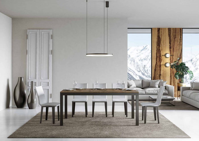 Tavolo allungabile 90x160/264 cm Every Evolution Noce telaio Antracite