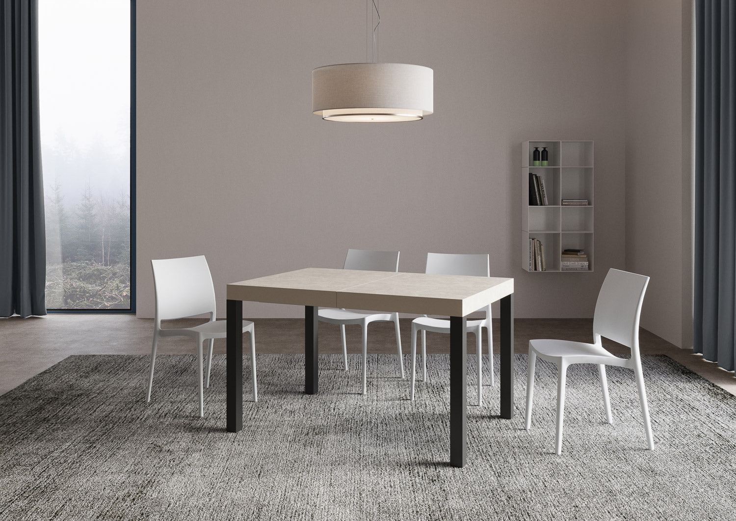 Tavolo allungabile 90x140/400 cm Every cashmere gambe antracite