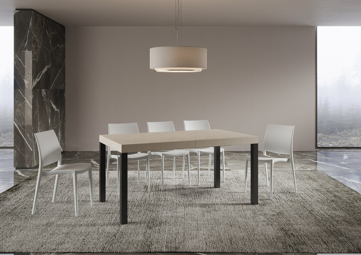 Tavolo allungabile 90x160/264 cm Every cashmere gambe antracite