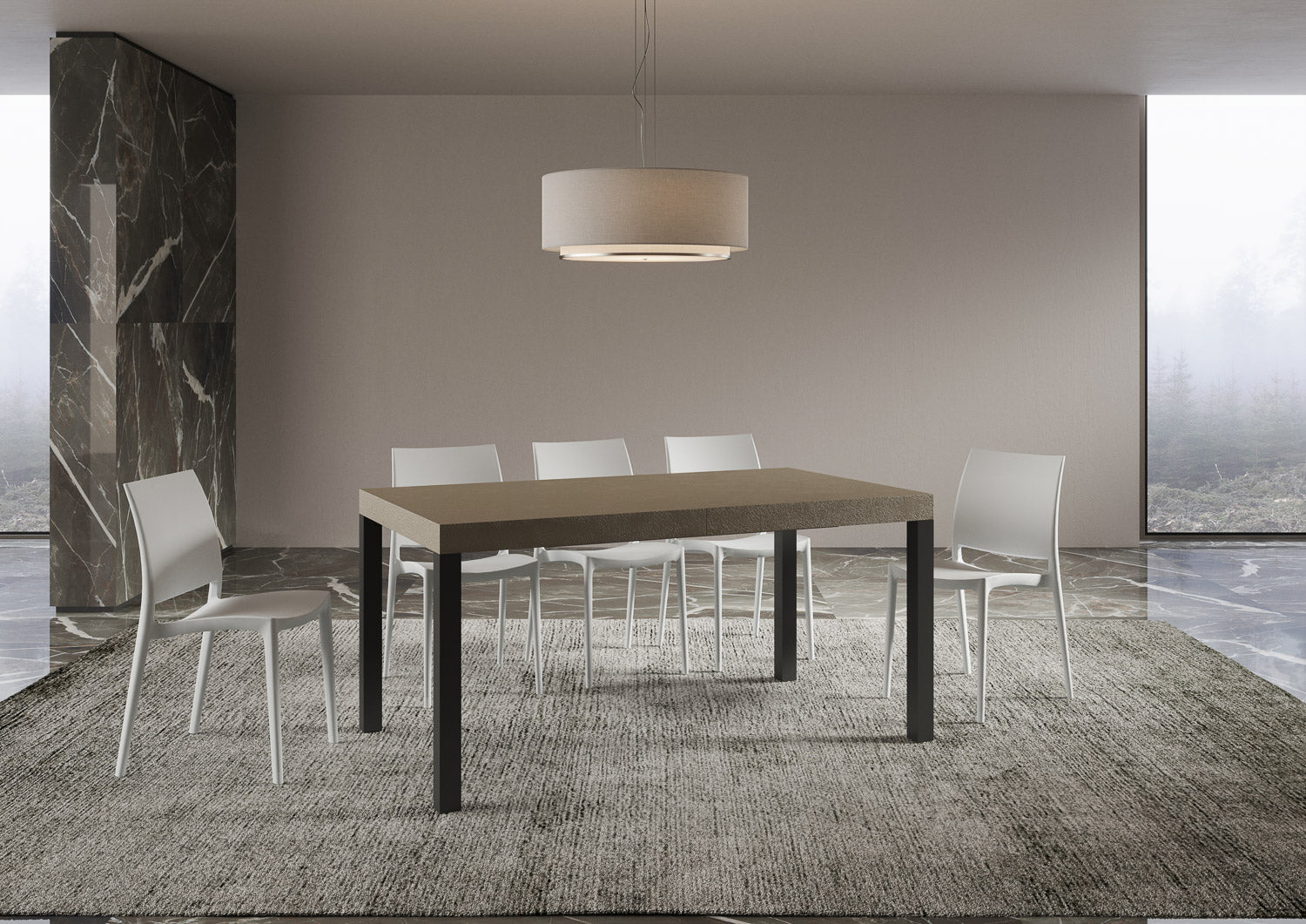 Tavolo allungabile 90x160/420 cm Every tortora gambe antracite