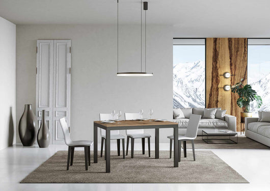 Tavolo allungabile 90x120/224 cm Every Evolution Quercia Natura telaio Antracite