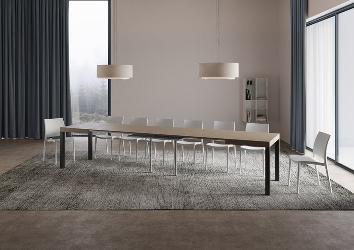 Tavolo allungabile 90x140/400 cm Every tortora gambe antracite