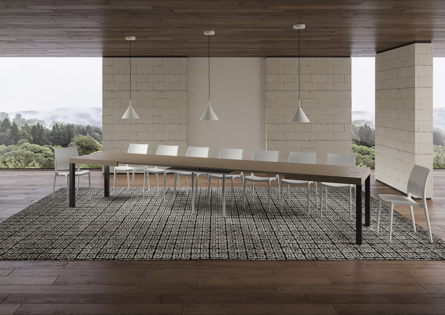 Tavolo allungabile 90x180/440 cm Every tortora gambe antracite