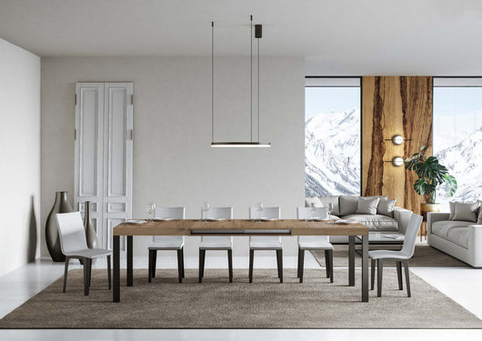 Tavolo allungabile 90x200/304 cm Every quercia natura telaio Antracite