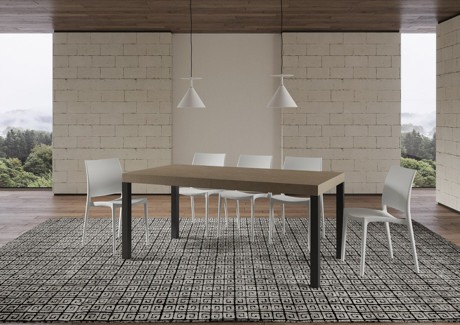 Tavolo allungabile 90x180/284 cm Every tortora gambe antracite