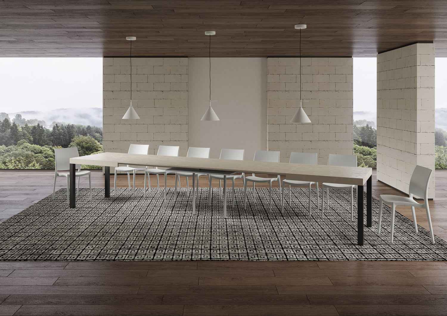 Tavolo allungabile 90x180/440 cm Every cashmere gambe antracite