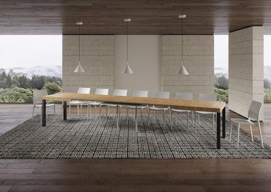 Tavolo allungabile 90x130/390 cm Every Quercia Natura telaio Antracite