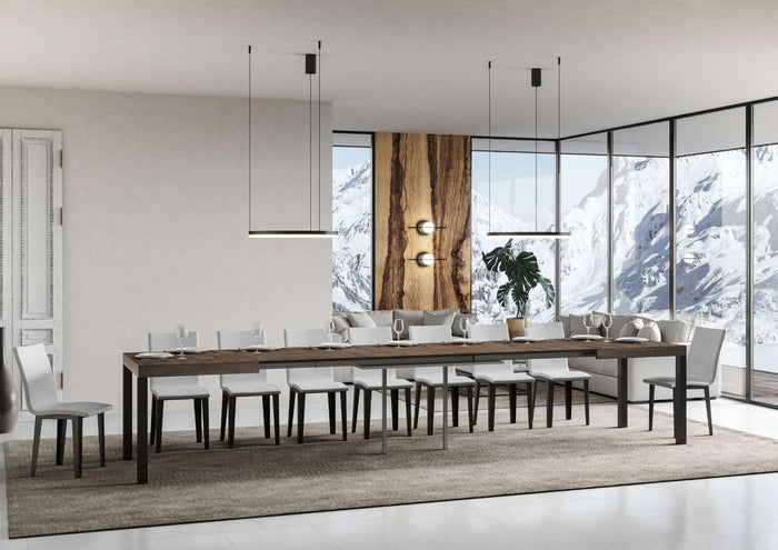 Tavolo allungabile 90x160/420 cm Every Noce telaio Antracite